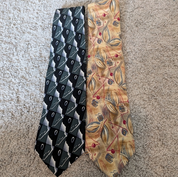 Vintage Molecular Expressions Cocktail Collection (2)Men's Neck Ties - Picture 1 of 10